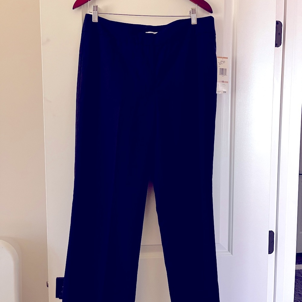 Jones New York navy/white pinstriped pants